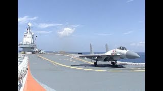 China Reveals Detailed Videos of J15 Fighter Jets Training on Aircraft Carrier [upl. by Emili]