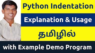 What is Python Indentation with Example Program Tutorial  Tamil [upl. by Ocram]