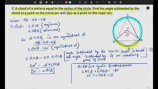 Exercise 93 Circles  Q 123  CLASS9  MATHEMATICS [upl. by Eeclehc]