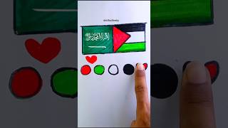 رسمت أعلام الدول العربية كلها💪😁 رسم علم السعودية 🇸🇦 رسم palestine makeuptutorial السعودية art [upl. by Ellezig]