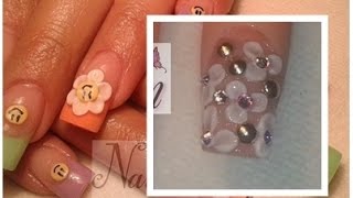 como hacer flores 3d en uñas acrilicas paso a paso  tutorial how to make nail art 3d flowers [upl. by Harty786]