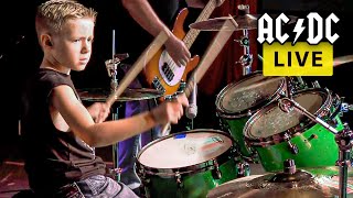 ACDC amp 7 Year Old Drummer  LIVE [upl. by Muir262]