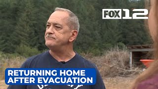 Neighbors return home after evacuation levels drop for Lee Falls Fire near Gaston [upl. by Nnylatsirk751]