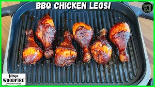 BBQ CHICKEN LEGS ON THE NINJA WOODFIRE OUTDOOR GRILL Ninja Woodfire Grill Recipes [upl. by Eremaj10]