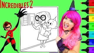 Coloring Incredibles 2 Edna Mode amp Jack Jack Coloring Page Prismacolor Markers  KiMMi THE CLOWN [upl. by Vilma489]