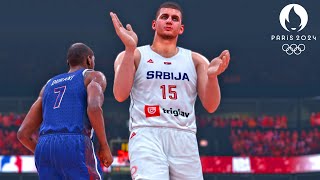 NBA 2K24 Live Simulation  USA vs Serbia FULL GAME  Olympic Mens Basketball [upl. by Jewel598]