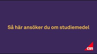 Ansöka om studiemedel för studier i Sverige [upl. by Nnayecats]