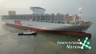 The worlds largest container ship sets sail for sea trials [upl. by Iasi660]