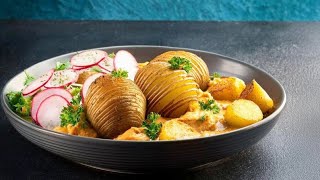 Südafrikanisches PUTENCURRY mit Fächerkartoffeln und FenchelRadieschenSalat  turkey [upl. by Eelana]