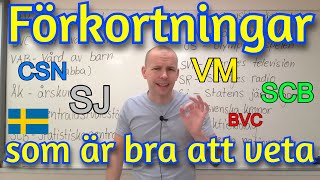 Vanliga förkortningar i samhället bra att veta SFI [upl. by Nosnar]