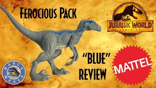 MATTEL Jurassic World Dominion Ferocious Pack Velociraptor quotBluequot UNBOXING and REVIEW [upl. by Eckblad658]