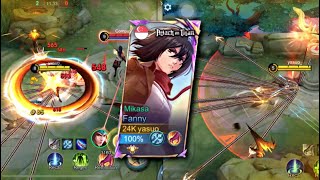 THE NEW MIKASA FANNY SKIN IS HERE BEST FANNY SKIN EVER  RANK GAMEPLAY  MLBB [upl. by Jourdain]