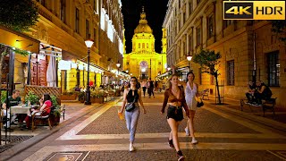 Budapest After Dark 😈 💃 Budapest MidNight Walking Tour 4K HDR [upl. by Martine]