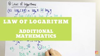 Additional Mathematics  Law of Logarithm [upl. by Keli]