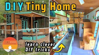 They built an Impressive DIY Tiny House  unique storage howtos [upl. by Tana]