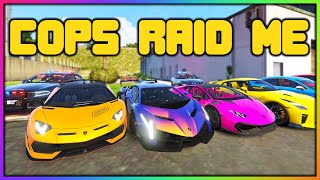 GTA 5  COPS RAID MY STOLEN CAR COLLECTION [upl. by Lisabet]