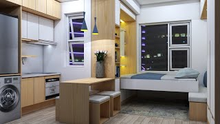 TINY APARTMENT 204sqft  19sqm MICRO APARTMENT TOUR   SPACE SAVING IDEAS  NEVER TOO SMALL [upl. by Agbogla]