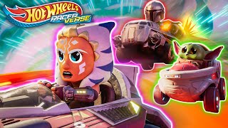 STAR WARS™ Grogu and Ahsoka Race Away from Boba Fett Through Wheelers Canyon  Hot Wheels RacerVerse [upl. by Tessler]