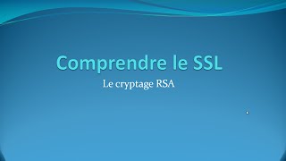 3  Le cryptage RSA  Comprendre le SSL [upl. by Aerb545]