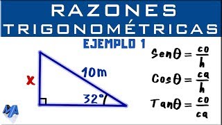 Razones Trigonométricas  Hallar un lado  Ejemplo 1 [upl. by Ransell]