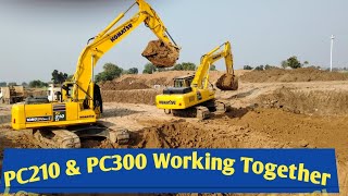 Komatsu PC210 amp PC300 on Digging Application [upl. by Brena]