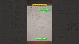 Indeterminate FormLHospitalruleengineering maths civilengineeringindeterminate [upl. by Ecerahs]