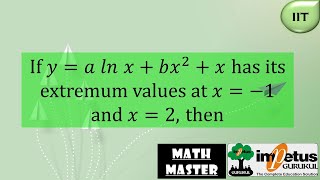 If ya□ln ln xbx2x has its extremum values at x1 and x2 then [upl. by Cerellia]