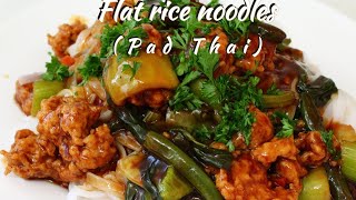 Flat rice noodles vegetarian recipe  Pad Thai noodles  Vegan [upl. by Richelle]