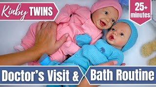 Reborn Twins Kate amp Nate Doctors Visit  Calm Evening Routine With Bath [upl. by Ethelstan]