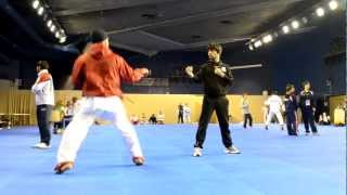 Rafael Aghayev warming up before Male Kumite Final 75kg  World Karate Championships 2012 [upl. by Stormie]