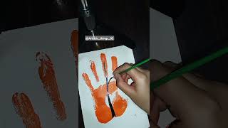 🧡🥰Masterpiece in seconds  five finger painting  super Relaxing Art shorts ytshorts art drawing [upl. by Tove]