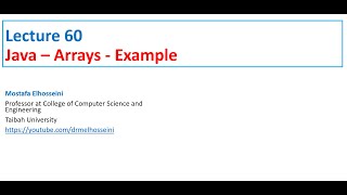 Lecture 60 Java  Array  Example  Sorting an Array  بالعربي [upl. by Eenolem]