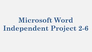 Microsoft Word – Independent Project 26 [upl. by Ahsilahk]