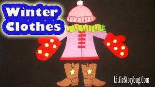 Winter preschool songs  Lets get dressed  littlestorybug [upl. by Bradeord]