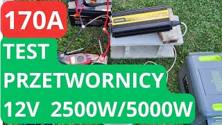 170A DC Przez Godzinę Test PRZETWORNICY 12V 2500W5000W Vevor [upl. by Ahtiekal180]