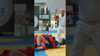 Barbare PKHAKADZE GEO was stornger than Jana KNEZEVIC SRB at the World Cadet SAMBO Championship [upl. by Akinaj]