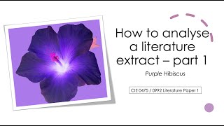 How to approach the extract question CIE Literature IGCSE 04750992 Purple Hibiscus part 12 [upl. by Alegna873]