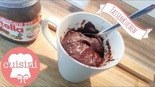 Tassenkuchen Nutella selber machen  Ohne Ei  3 Minuten Schokokuchen mit Kern  CUISINI [upl. by Barrada74]