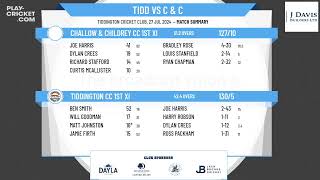 Tiddington CC 1st XI v Challow amp Childrey CC 1st XI [upl. by Synned21]