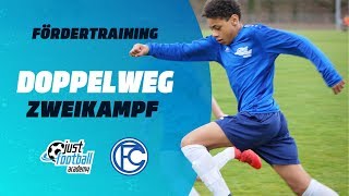 Fussballtraining Doppelweg  Zweikampf  Taktik [upl. by Fonseca936]