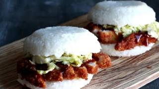 Pork Tonkatsu Sandwich with Rice Buns [upl. by Joscelin]