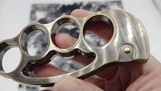 HAWKBILL BLADE AUTOMATIC KNUCKLE KNIFE ANTIQUE FINISH [upl. by Alyehc]