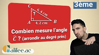 Calculer un ANGLE grâce à 2 LONGUEURS du TRIANGLE RECTANGLE  Exercice Corrigé  Maths Troisième [upl. by Nerita]