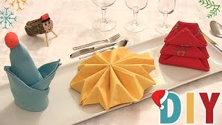 Ideas para doblar servilletas en Navidad [upl. by Ikkaj]