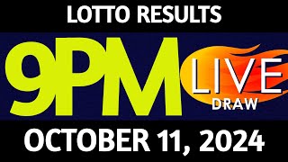 Lotto Result Today 900 pm draw October 11 2024 Friday PCSO LIVE [upl. by Noy]