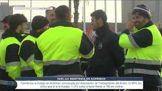 Los trabajadores de Acerinox comienzan una huelga indefinida [upl. by Ahsekim]