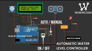 Automatic Water Level Controller Using Arduino  Wokwi [upl. by Esihcoc]