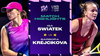 Iga Swiatek vs Barbora Krejcikova  2024 WTA Finals Riyadh Group Stage  Match Highlights [upl. by Press]