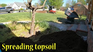 Finishing The Downspouts And Spreading Topsoil [upl. by Dolly60]