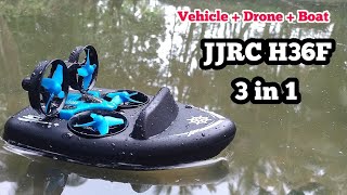 Unboxing JJRC H36F 3 in 1 RC Vehicle Flying Drone Drone  Boat  Vehicle Terzetto RTR Model [upl. by Neumark]